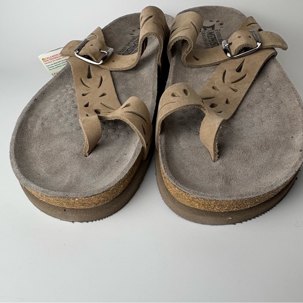 NWT Mephisto Helen Slide Sandals Suede Cutout - Picture 4 of 7